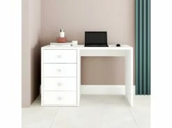 Bureau Blanc 4 Tiroirs 120 Cm Office 9 Bureau Blanc 4 Tiroirs 120 Cm Office -DECO Ventes meuble bureau 22970189