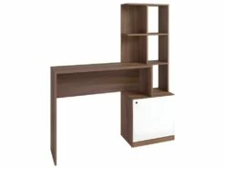 Bureau Châtaignier Blanc Bibliothèque 6 Niches Et 1 Caisson Intégrés 10 Bureau Châtaignier Blanc Bibliothèque 6 Niches Et 1 Caisson Intégrés -DECO Ventes meuble bureau 22970211