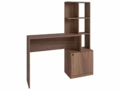 Bureau Châtaignier Bibliothèque 6 Niches Et 1 Caisson Intégrés -DECO Ventes meuble bureau 22970223