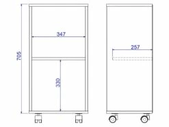 Caisson Roulant De Rangement Blanc 1 Porte H 77 Cm -DECO Ventes meuble bureau 22970303