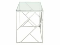 Bureau En Verre Trempé Et Acier - Argent Et Transparent - ATHENA De Pascal Morabito -DECO Ventes meuble bureau 4551403
