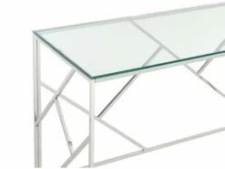 Bureau En Verre Trempé Et Acier - Argent Et Transparent - ATHENA De Pascal Morabito -DECO Ventes meuble bureau 4551413
