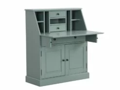 Secrétaire En Pin Et MDF - Coloris : Vert Amande - CLEORE -DECO Ventes meuble bureau 578891