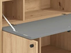 Secrétaire 2 Portes - Coloris : Naturel Et Gris - IDONAR -DECO Ventes meuble bureau 5962097