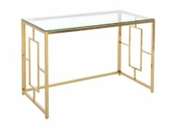 Bureau En Verre Trempé Et Acier - Doré Et Transparent - CLOTILDE De Pascal Morabito -DECO Ventes meuble bureau 6901835