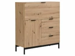 Secrétaire Avec 2 Porte Et 3 Tiroirs - MDF Et Métal - Coloris : Naturel - ERWIN 13 Secrétaire Avec 2 Porte Et 3 Tiroirs - MDF Et Métal - Coloris : Naturel - ERWIN -DECO Ventes meuble bureau 8212665