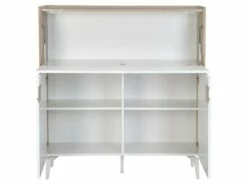 Secrétaire Avec 3 Portes - MDF Et Métal - Coloris : Naturel Et Blanc - DERELIS 17 Secrétaire Avec 3 Portes - MDF Et Métal - Coloris : Naturel Et Blanc - DERELIS -DECO Ventes meuble bureau 8259197