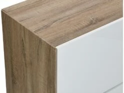 Secrétaire Avec 3 Portes - MDF Et Métal - Coloris : Naturel Et Blanc - DERELIS 18 Secrétaire Avec 3 Portes - MDF Et Métal - Coloris : Naturel Et Blanc - DERELIS -DECO Ventes meuble bureau 8259205