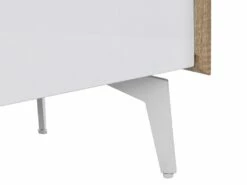 Secrétaire Avec 3 Portes - MDF Et Métal - Coloris : Naturel Et Blanc - DERELIS 21 Secrétaire Avec 3 Portes - MDF Et Métal - Coloris : Naturel Et Blanc - DERELIS -DECO Ventes meuble bureau 8259207