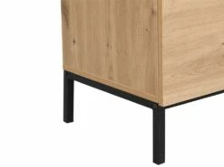 Secrétaire Avec 2 Portes - MDF - Naturel Et Noir - MALEDA -DECO Ventes meuble bureau 8442989