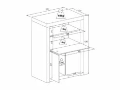Secrétaire Avec 2 Portes - Avec LEDs - MDF - Blanc Lacqué - MELIONA -DECO Ventes meuble bureau 8499831