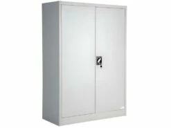 Armoire De Bureau Verrouillable Dotée De 3 étagères Meuble 4 Niveaux Gris 08_0000381 -DECO Ventes meuble bureau 8953079