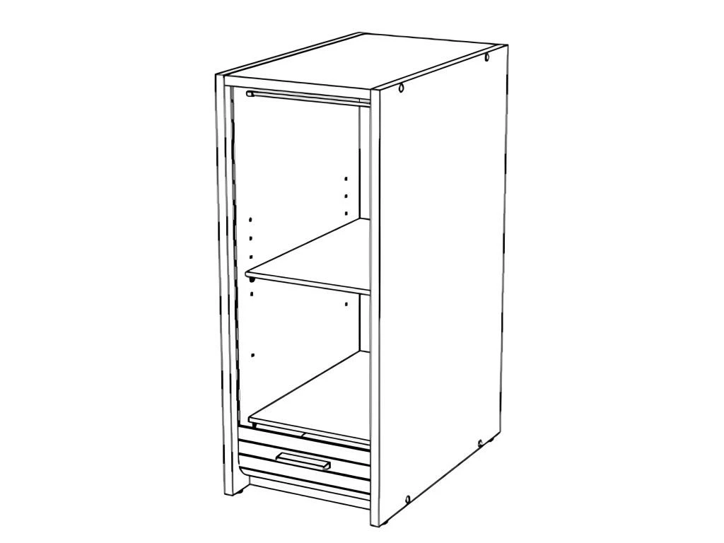 Bureau Blanc 2 Caissons A Rideau - Coloris: Vagues Grises 810 3 Bureau Blanc 2 Caissons A Rideau - Coloris: Vagues Grises 810 â Image 2