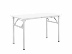 Table Pliante De Cuisine à Manger Hauteur Réglable Pour 4 Personnes 120 Cm Blanc 03_0004361