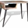 Bureau Table Meuble Travail Informatique Avec Pieds En Fer Bois De Récupération 0502066 -DECO Ventes meuble bureau 8958499