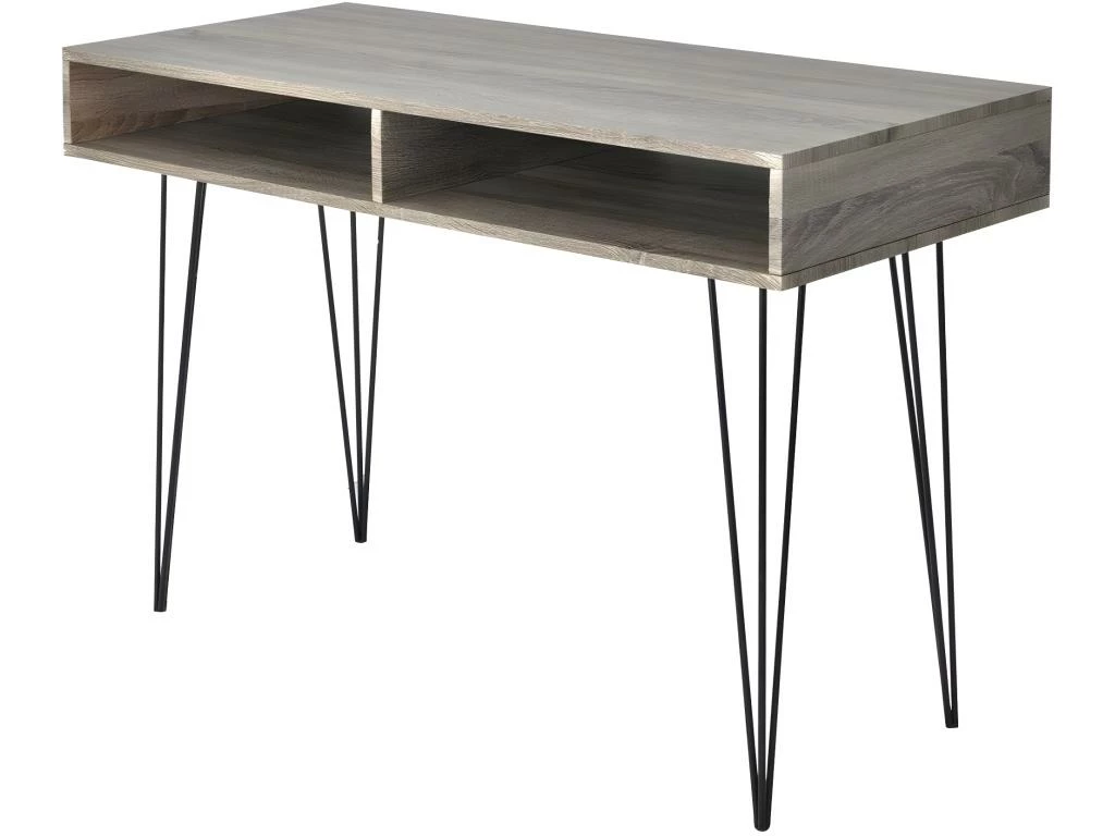 Bureau Table Meuble Travail Informatique Avec 2 Compartiments Gris 0502061/2 3 Bureau Table Meuble Travail Informatique Avec 2 Compartiments Gris 0502061/2