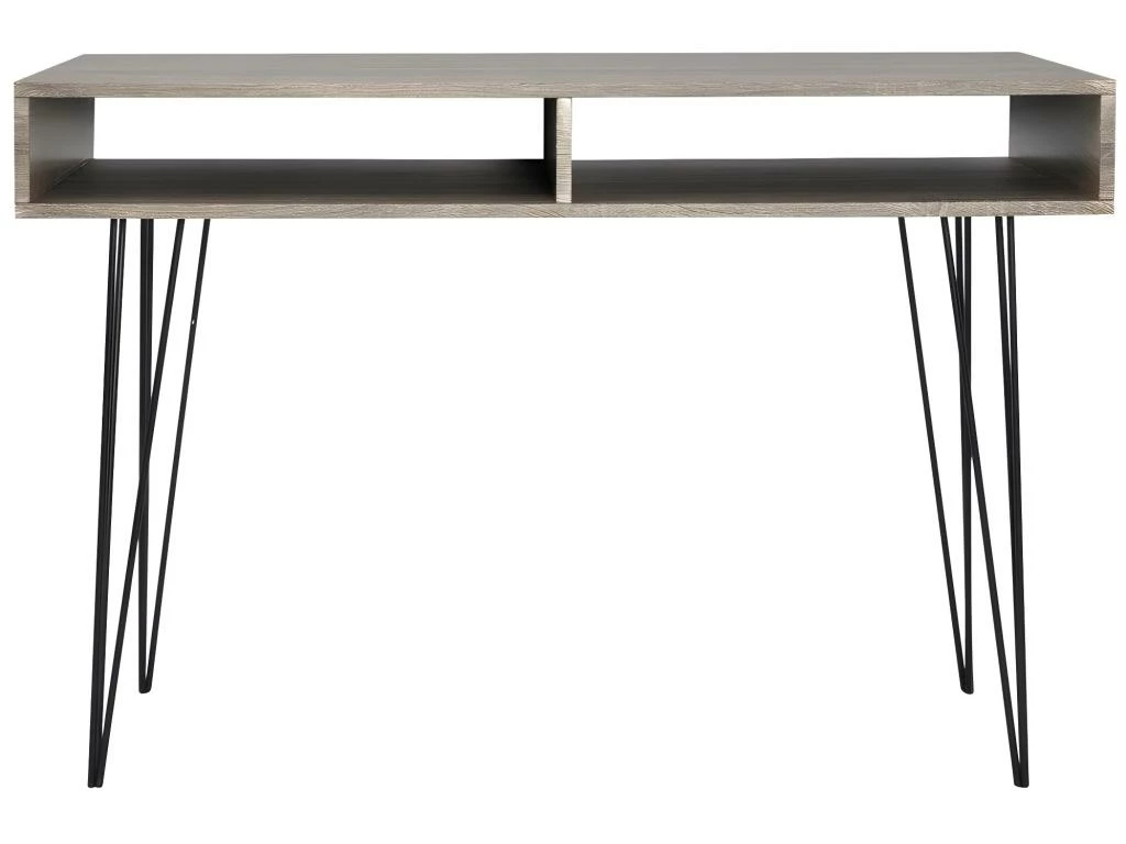 Bureau Table Meuble Travail Informatique Avec 2 Compartiments Gris 0502061/2 4 Bureau Table Meuble Travail Informatique Avec 2 Compartiments Gris 0502061/2 – Image 2