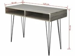 Bureau Table Meuble Travail Informatique Avec 2 Compartiments Gris 0502061/2 9 Bureau Table Meuble Travail Informatique Avec 2 Compartiments Gris 0502061/2 -DECO Ventes meuble bureau 8958545