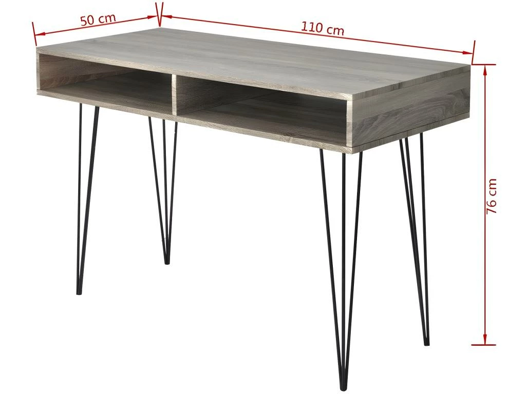 Bureau Table Meuble Travail Informatique Avec 2 Compartiments Gris 0502061/2 6 Bureau Table Meuble Travail Informatique Avec 2 Compartiments Gris 0502061/2 – Image 4