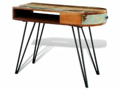 Bureau Table Meuble Travail Informatique En Bois Solide Recyclé Avec Pieds Broche En Fer 0502087 -DECO Ventes meuble bureau 8958595