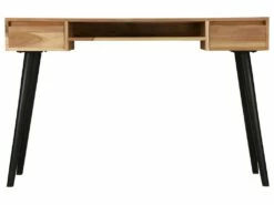 Bureau Table Meuble Travail Informatique à écrire Bois D'acacia Massif 118 Cm 0502113