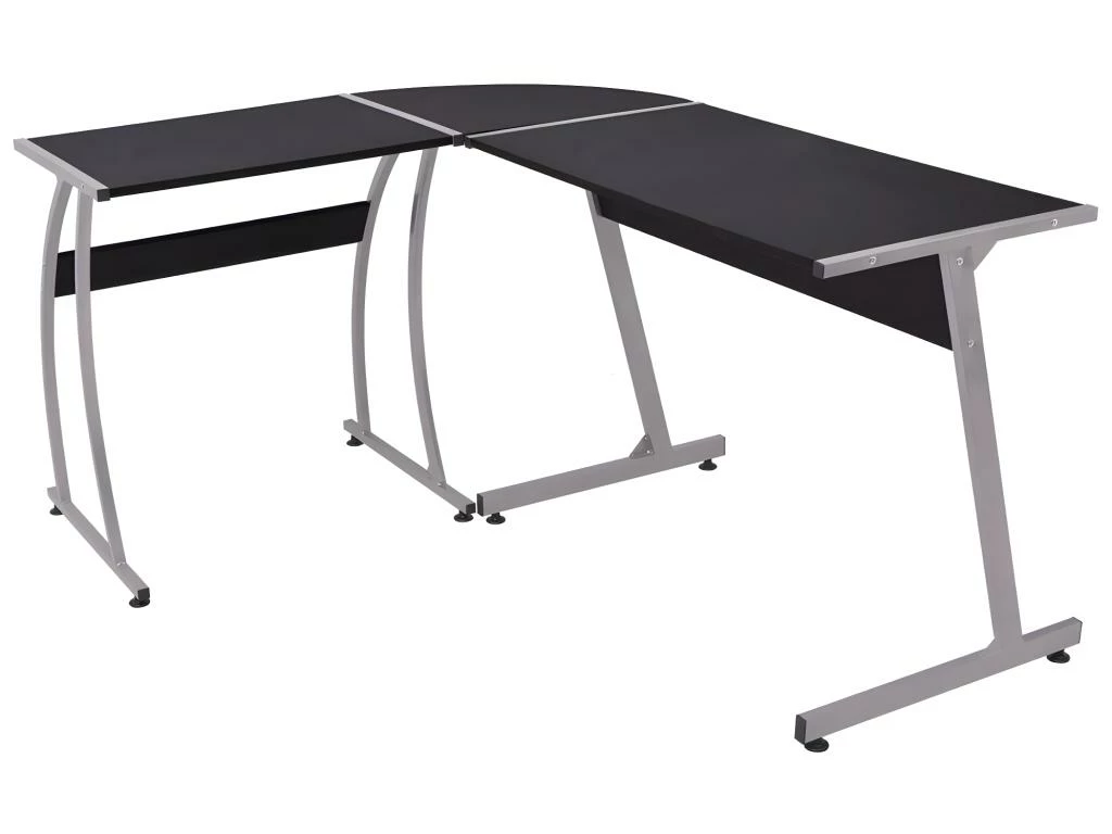 Bureau Table Meuble Travail Informatique De Coin En Forme De L Noir 0502081 3 Bureau Table Meuble Travail Informatique De Coin En Forme De L Noir 0502081