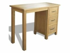 Bureau Table Meuble Travail Informatique Avec 3 Tiroirs 106 Cm Bois De Chêne Massif 0502127/2