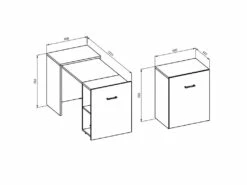 Bureau Pliable Spécial Petite Espace Collection FLIP Coloris Blanc. -DECO Ventes meuble bureau 8959507