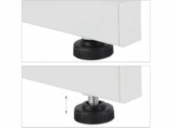 Bureau Moderne Avec Plaque De Verre Tiroir Latéral Pour Chambre D’ado 110 Cm Blanc 13_0000560 -DECO Ventes meuble bureau 8959547