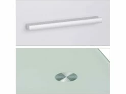 Bureau Moderne Avec Plaque De Verre Tiroir Latéral Pour Chambre D’ado 110 Cm Blanc 13_0000560 -DECO Ventes meuble bureau 8959549