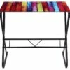 Bureau Table Meuble Travail Informatique En Verre à Motif D'arc-en-ciel 0502065 -DECO Ventes meuble bureau 8959621
