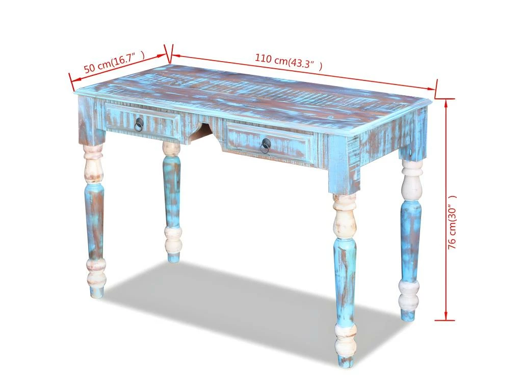 Bureau Table Meuble Travail Informatique Bois De Récupération Massif 0502143 6 Bureau Table Meuble Travail Informatique Bois De Récupération Massif 0502143 – Image 4
