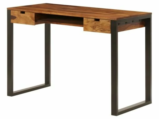 Bureau Table Meuble Travail Informatique 110 Cm Bois Solide Et Acier 0502086 -DECO Ventes meuble bureau 8959891