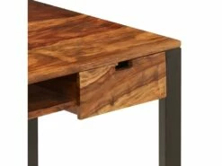 Bureau Table Meuble Travail Informatique 110 Cm Bois Solide Et Acier 0502086 -DECO Ventes meuble bureau 8959895