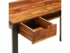 Bureau Table Meuble Travail Informatique 110 Cm Bois Solide Et Acier 0502086 -DECO Ventes meuble bureau 8959897