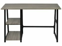 Bureau Table Meuble Travail Informatiqueavec 2 étagères Gris Et Chêne 0502078 -DECO Ventes meuble bureau 8960019