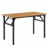 Table Pliante De Cuisine à Manger Hauteur Réglable Pour 4 Personnes 120 Cm Marron Et Noir 03_0004364 -DECO Ventes meuble bureau 8960057
