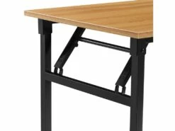 Table Pliante De Cuisine à Manger Hauteur Réglable Pour 4 Personnes 120 Cm Marron Et Noir 03_0004364 -DECO Ventes meuble bureau 8960063