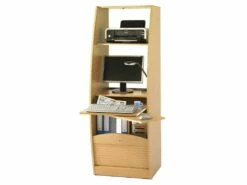 Armoire Informatique Galbée Largeur 60 Cm 5 Niches - Coloris: Hêtre
