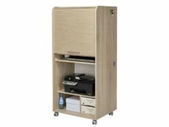 Armoire Informatique Mobile Chêne - Coloris: Chêne Naturel -DECO Ventes meuble bureau 9186109