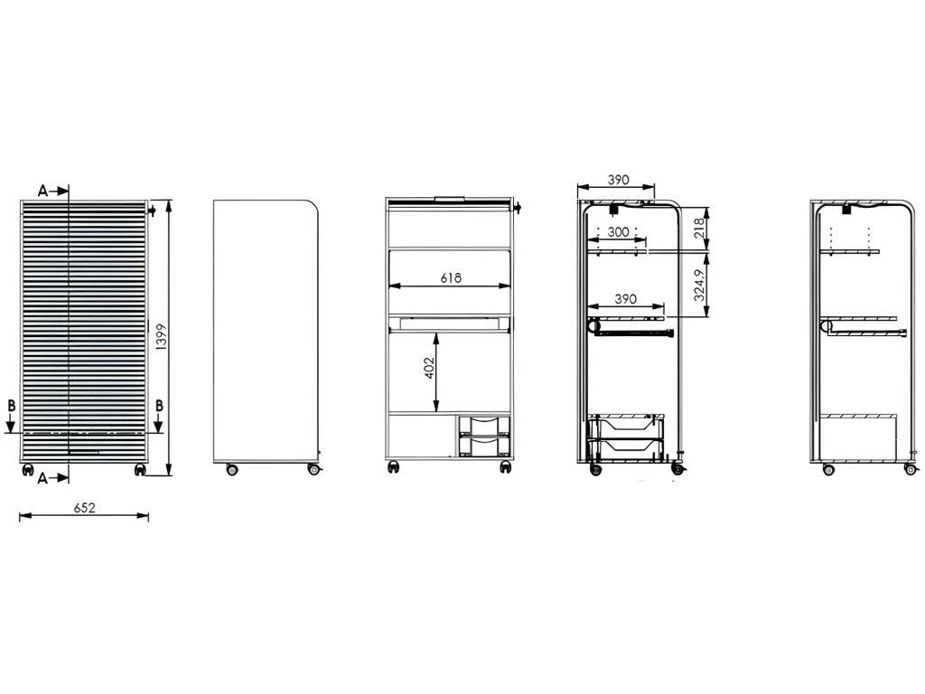 Armoire Informatique Mobile Noire 2 Tiroirs 5 Niches - Coloris: Noir 6 Armoire Informatique Mobile Noire 2 Tiroirs 5 Niches - Coloris: Noir – Image 4