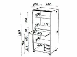 Armoire Informatique Mobile Noire 2 Tiroirs 5 Niches - Coloris: Noir 11 Armoire Informatique Mobile Noire 2 Tiroirs 5 Niches - Coloris: Noir -DECO Ventes meuble bureau 9256053