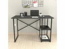 Bureau Nittedal Avec étagère Intégrée à 2 Niveaux 75 X 120 X 60 Cm Anthracite [en.casa] -DECO Ventes meuble bureau 9547273