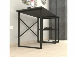 Bureau Nittedal Avec étagère Intégrée à 2 Niveaux 75 X 120 X 60 Cm Anthracite [en.casa] -DECO Ventes meuble bureau 9547275