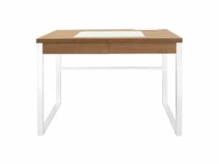 CALEB - Bureau Plateau Effet Bois Et Piètement Blanc 9 CALEB - Bureau Plateau Effet Bois Et Piètement Blanc -DECO Ventes meuble bureau 9556987