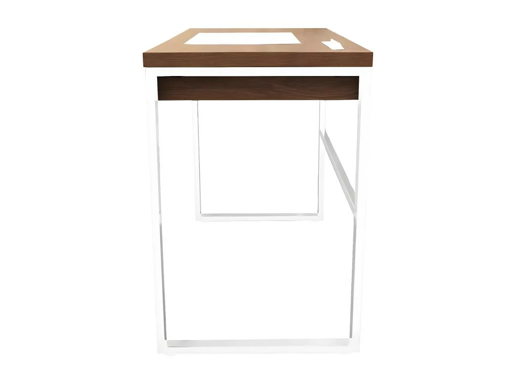 CALEB - Bureau Plateau Effet Bois Et Piètement Blanc 6 CALEB - Bureau Plateau Effet Bois Et Piètement Blanc – Image 4