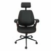 RALPH - Fauteuil De Bureau Simili Noir Et Effet Noyer