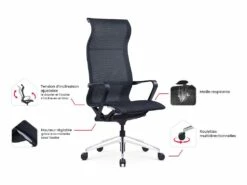 Fauteuil De Bureau Professionnel - Tissu - Noir - LADEFENSE 41 Fauteuil De Bureau Professionnel - Tissu - Noir - LADEFENSE -DECO Ventes siege de bureau 11600571