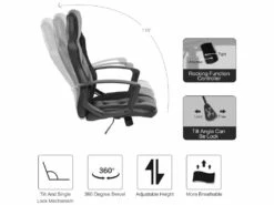 Fauteuil De Jeu Fauteuil De Bureau Exécutif En Cuir Synthétique Noir -DECO Ventes siege de bureau 12523489