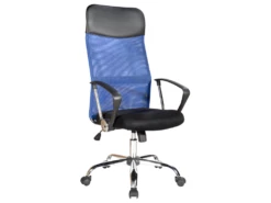 Chaise De Bureau Noir Bleu Tissu Respirant Pu 113 /123x57,5x58,5 -DECO Ventes siege de bureau 12523499